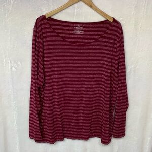 Talbot Shimmer Striped Long Sleeve Top